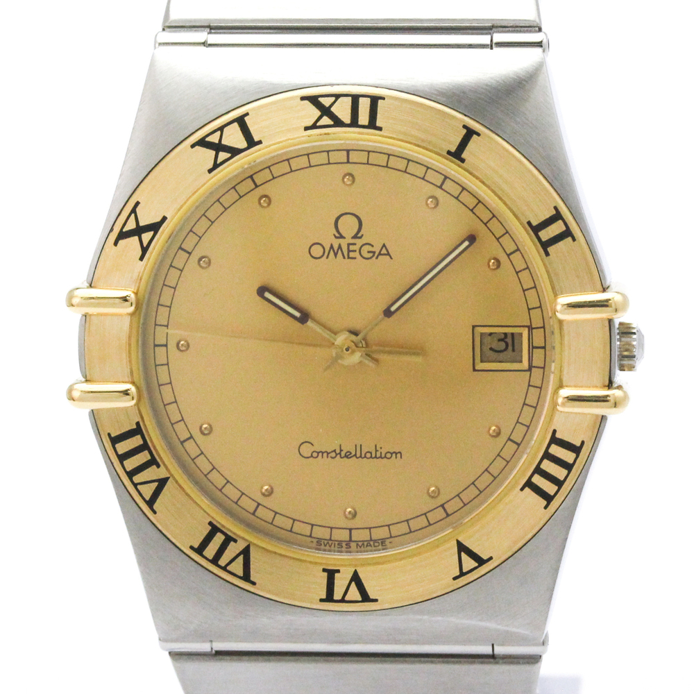 OMEGA Constellation 18K Gold Steel Quartz Mens Watch 396.1070 Polished